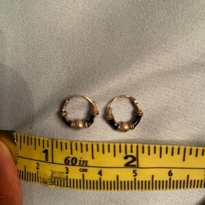 .925 sterling silver bead Huggie hoop earrings
